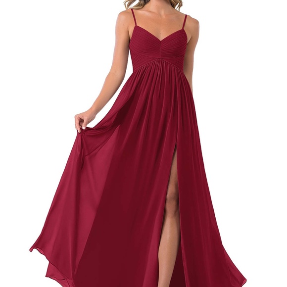 Burgundy Alia bridesmaid dress from Azazie, size A2 - Picture 2 of 9